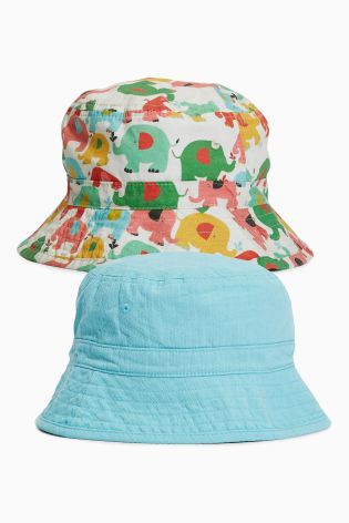 Multi Elephant Fisherman's Hats Two Pack (Younger Girls)